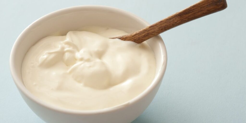 Homemade Mayonnaise with a spoon