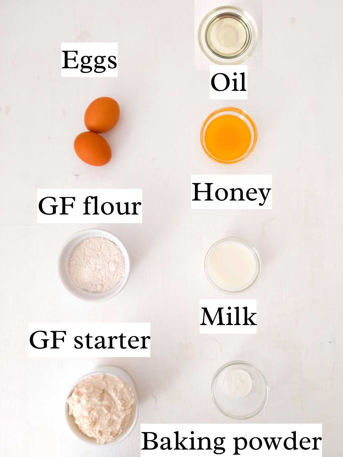 ingredients on a white surface.