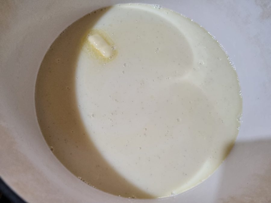 Melting butter for homemade condensed milk