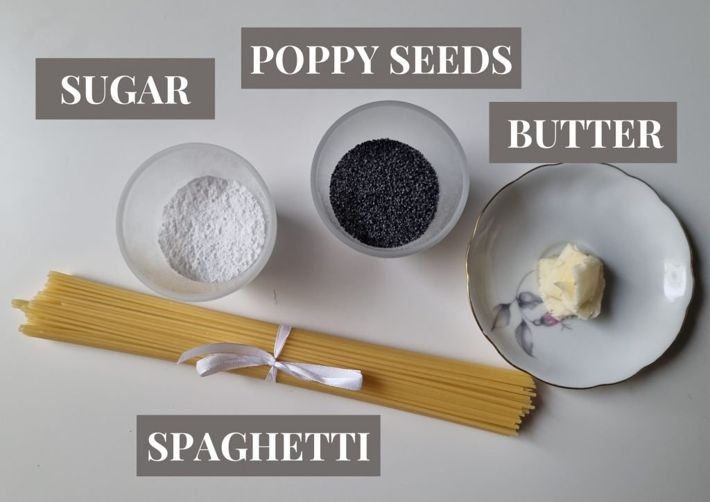 Ingredients for Hungarian poppy seed noodles