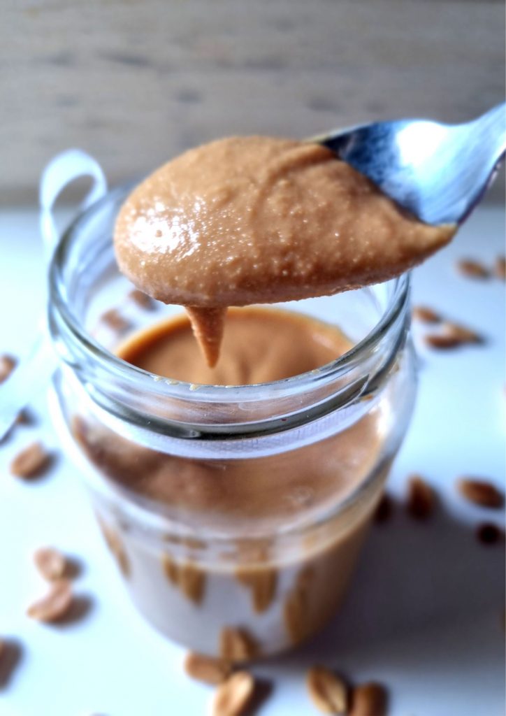 Homemade Peanut Butter in a Glass Jar