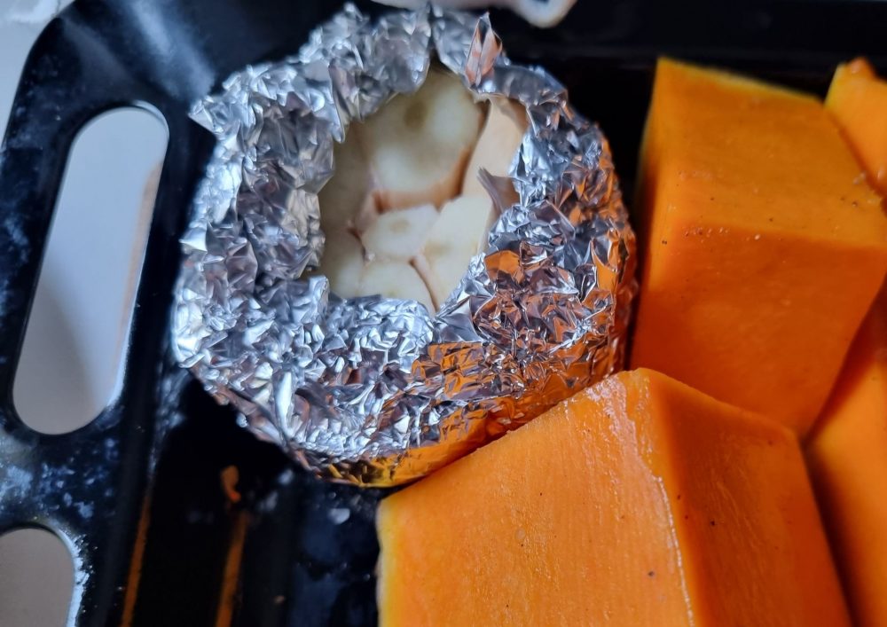 Garlic wrapped in foil