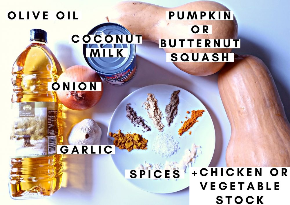 Ingredients for Best Vegan Pumpkin Soup