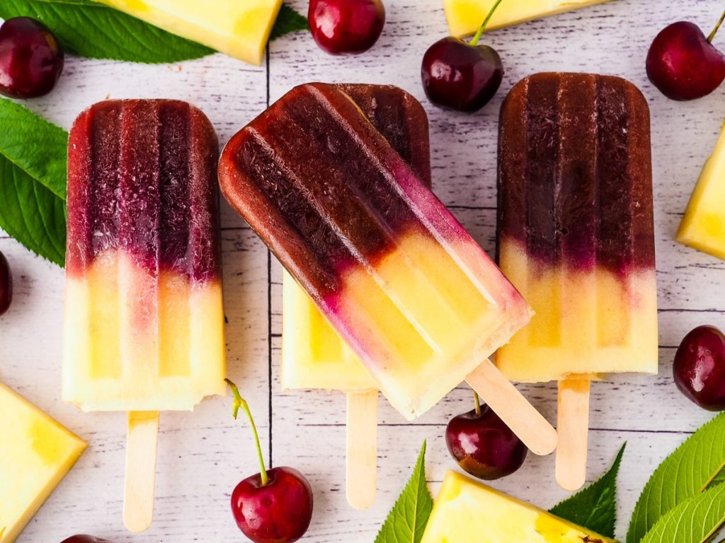 Cherry and pineapple popsicles gluten free