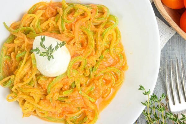 Gluten Free Zucchini Noodles with Tomato Sauce