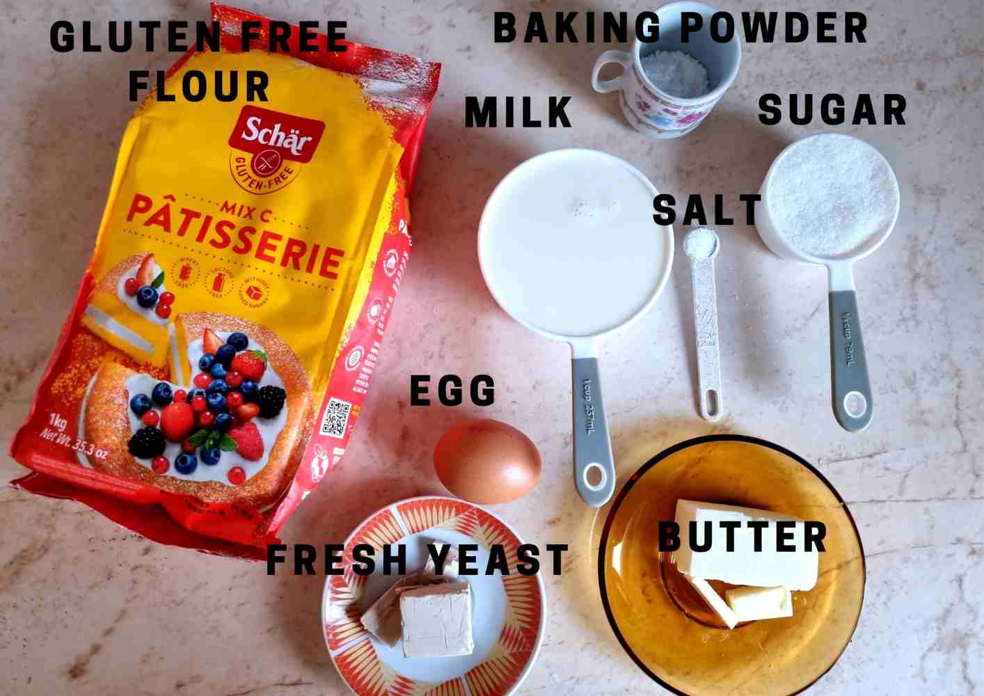 Ingredients for Gluten Free Cinnamon Rolls (1)