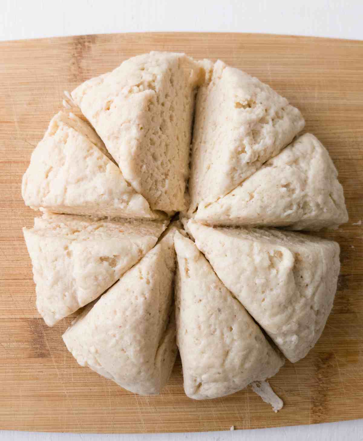 The dough separated into 8 parts.