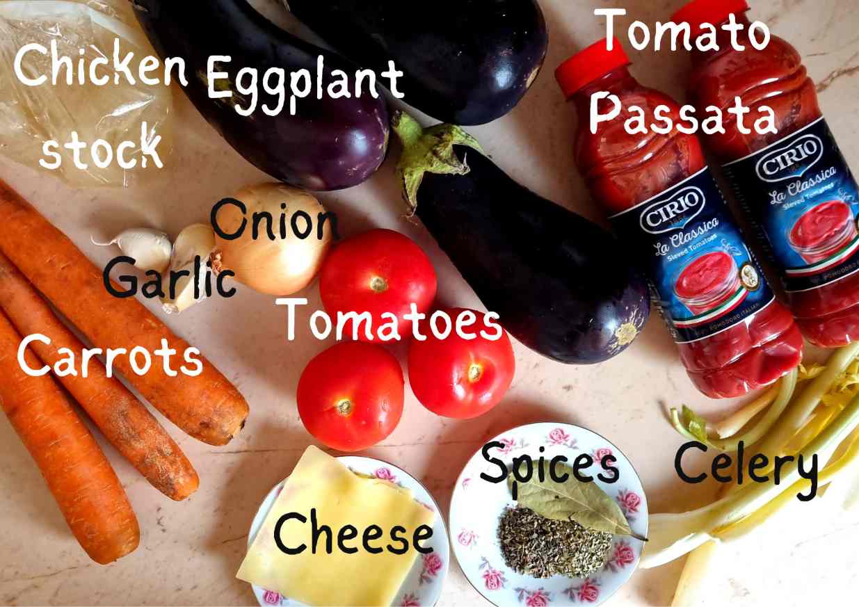 Ingredients for Pasta alla norma 