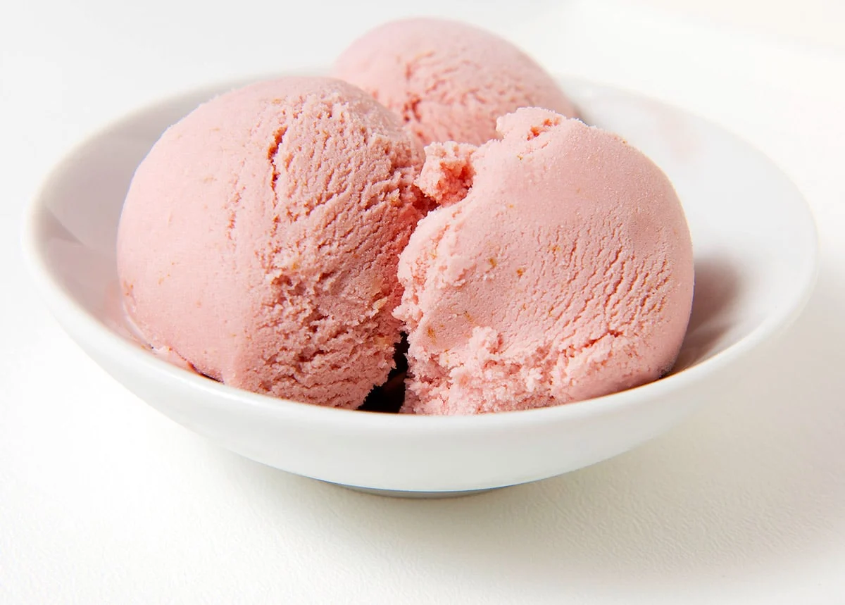 elderberry ice cream on a plate