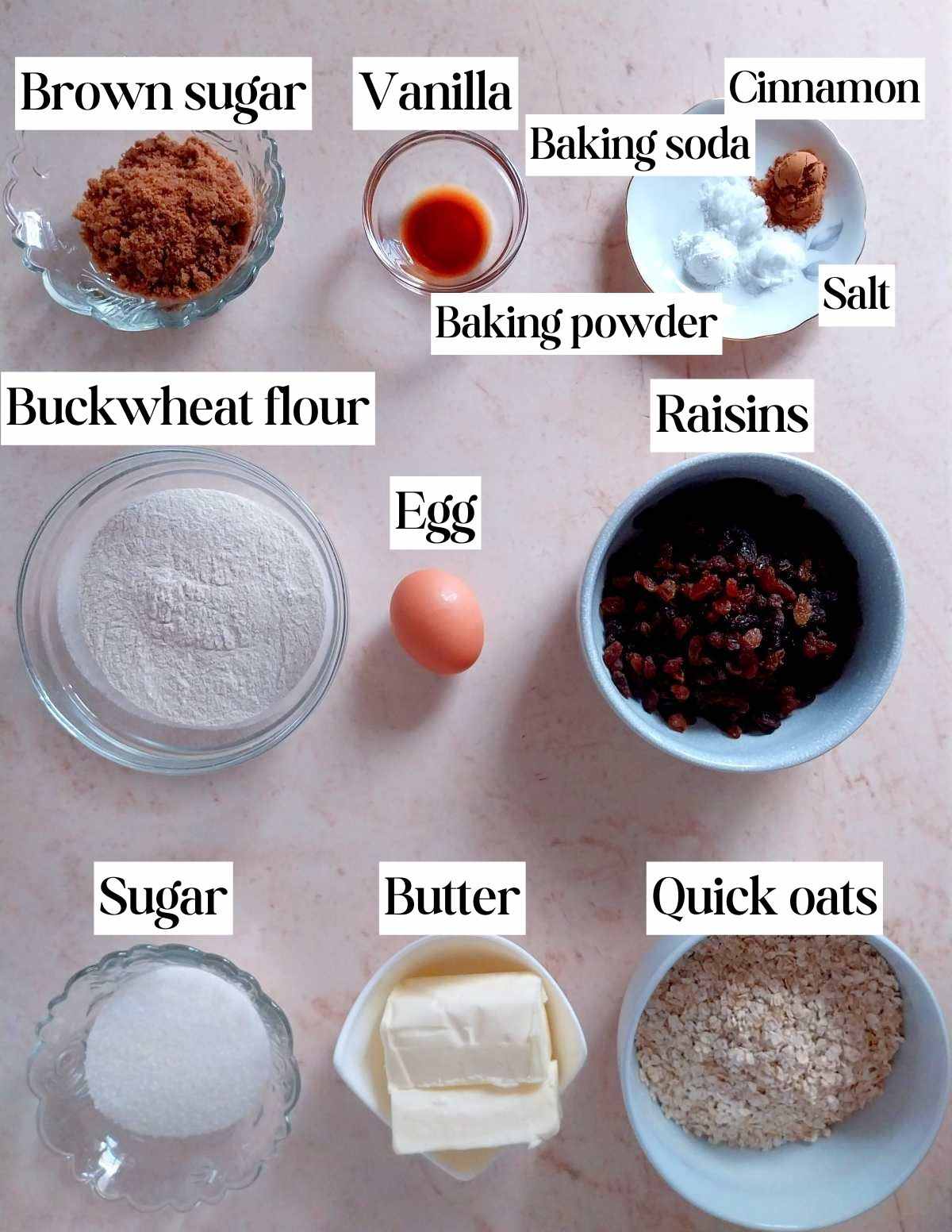 Ingredients on a kitchen table.