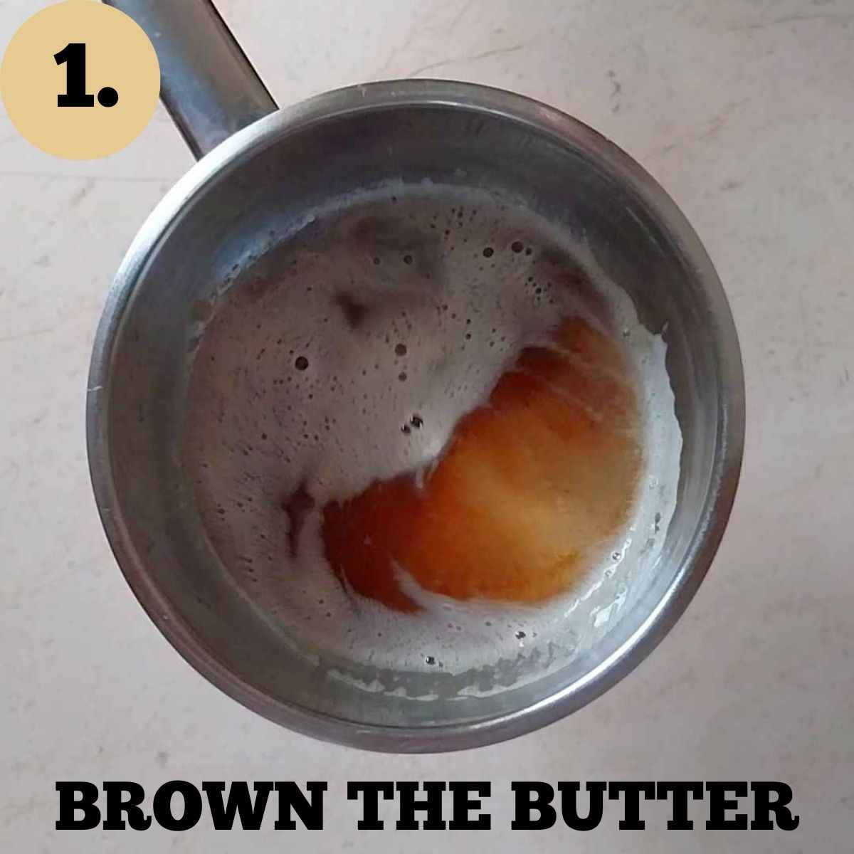 A saucepan with brown butter.