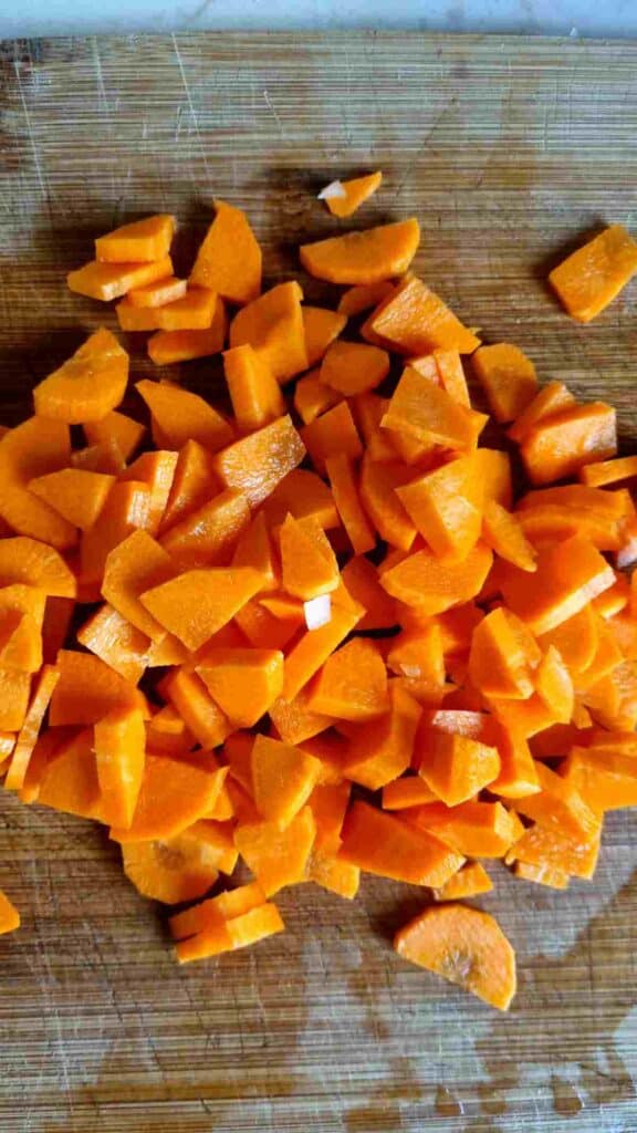 Chopped carrot.