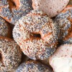 Gluten-free sourdough discard bagels up close.