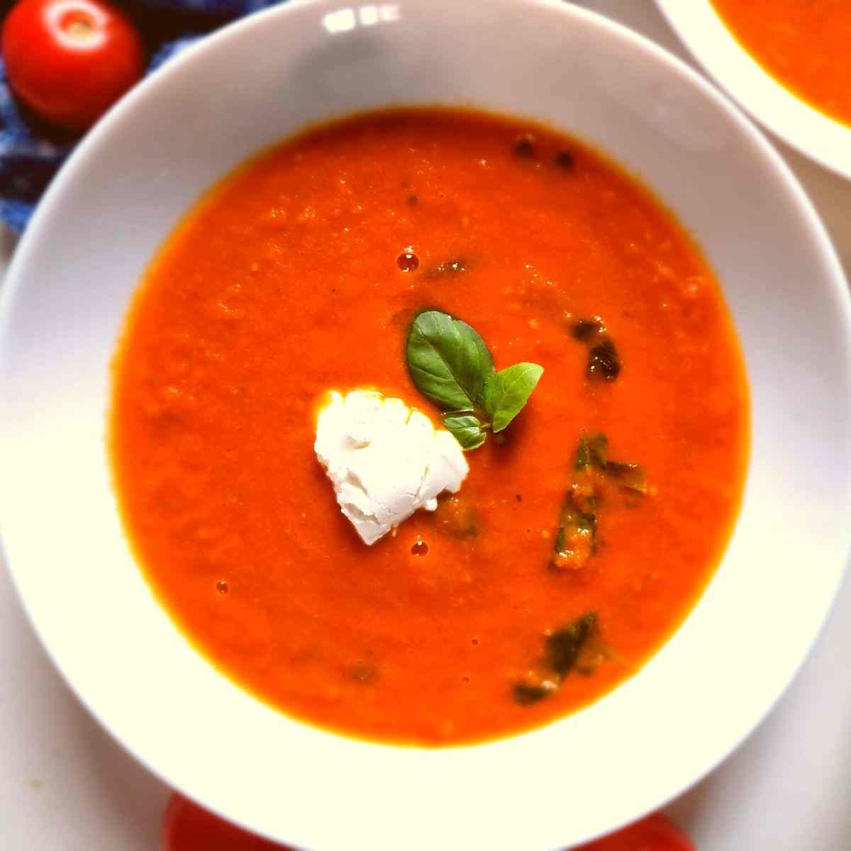 Tomato Basil Soup Plate.