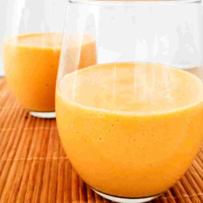 Butternut Squash Smoothies in a glass.