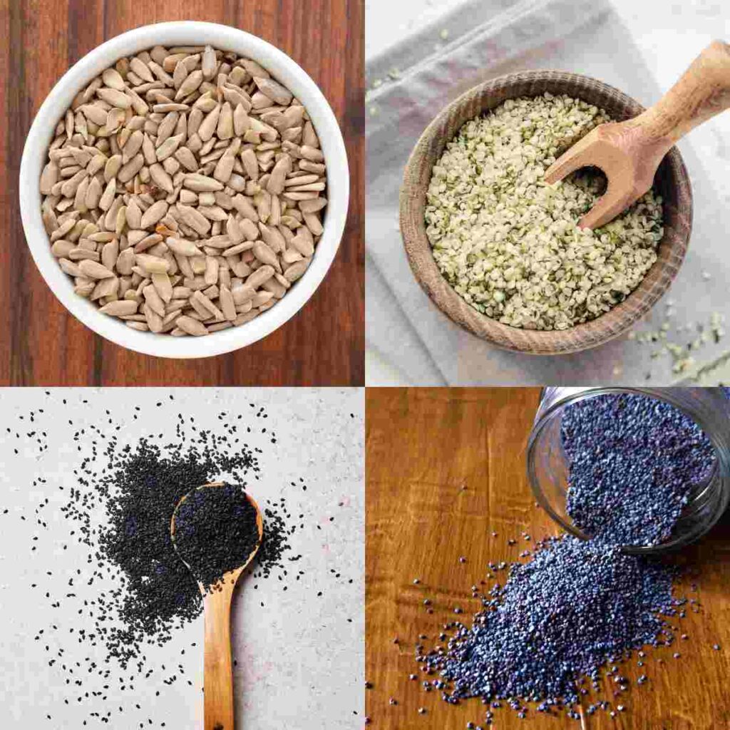 Four sesame seeds substitutes in one picture.