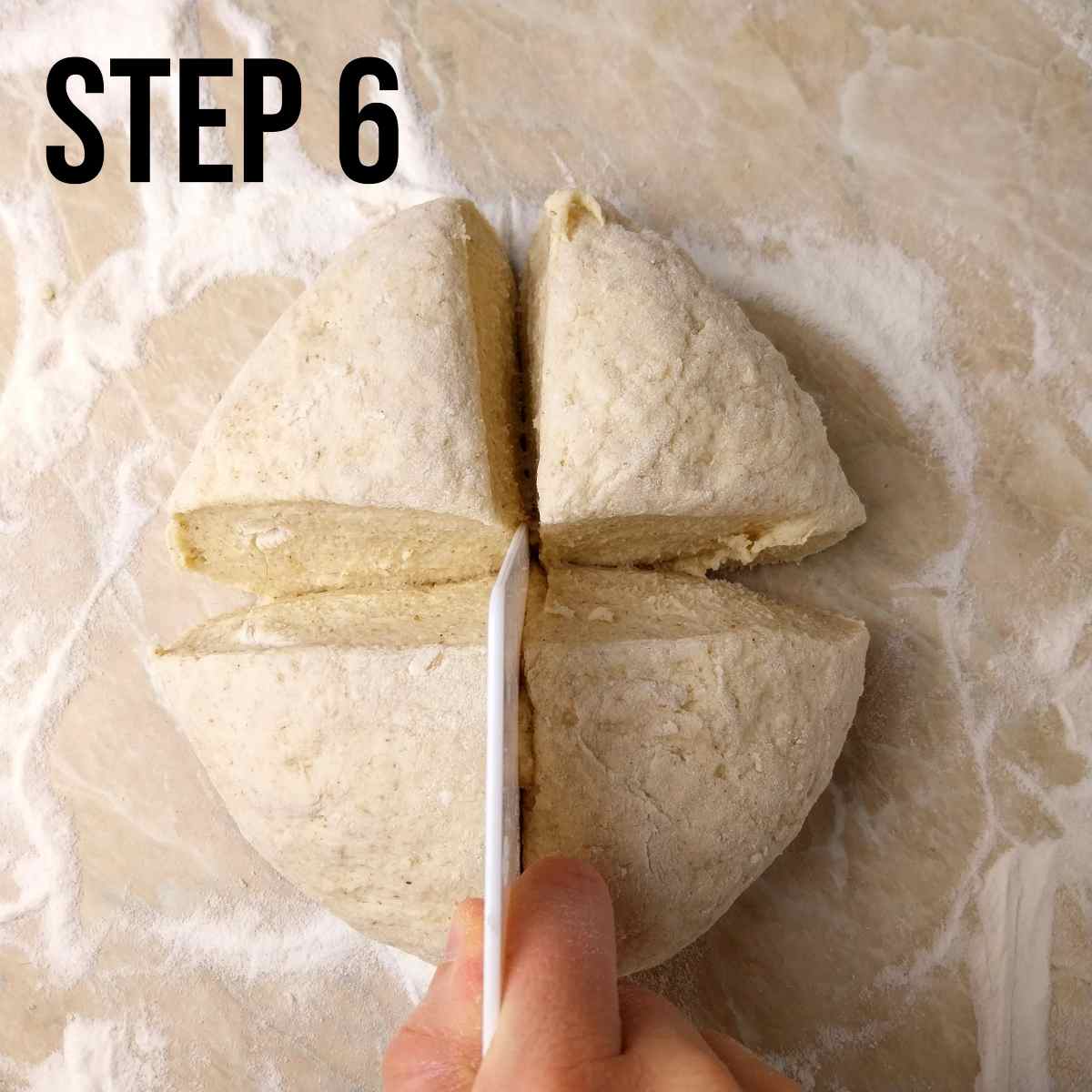 Dividing the dough.