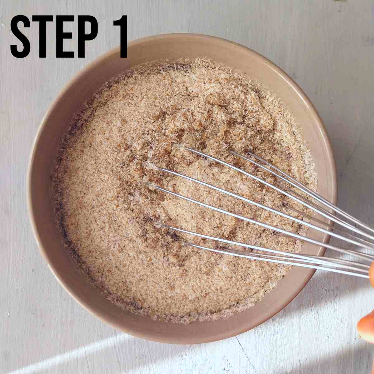 Psyllium husks in water.
