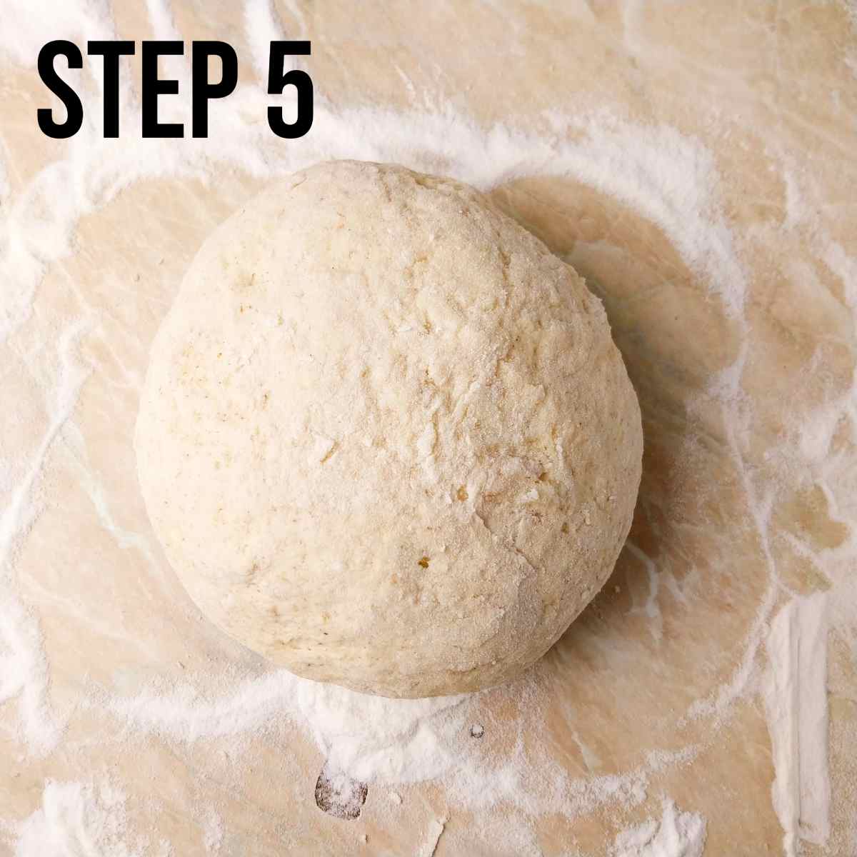 The dough shaped in a ball.