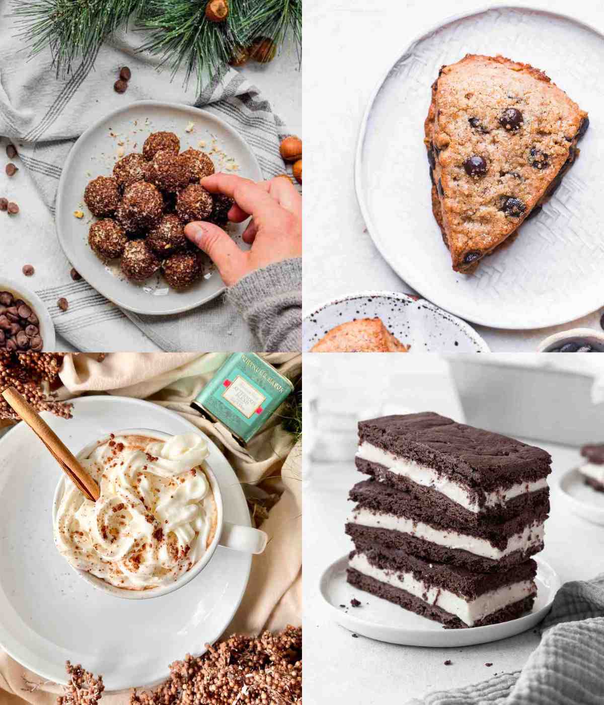 Four gluten-free desserts in a collage.