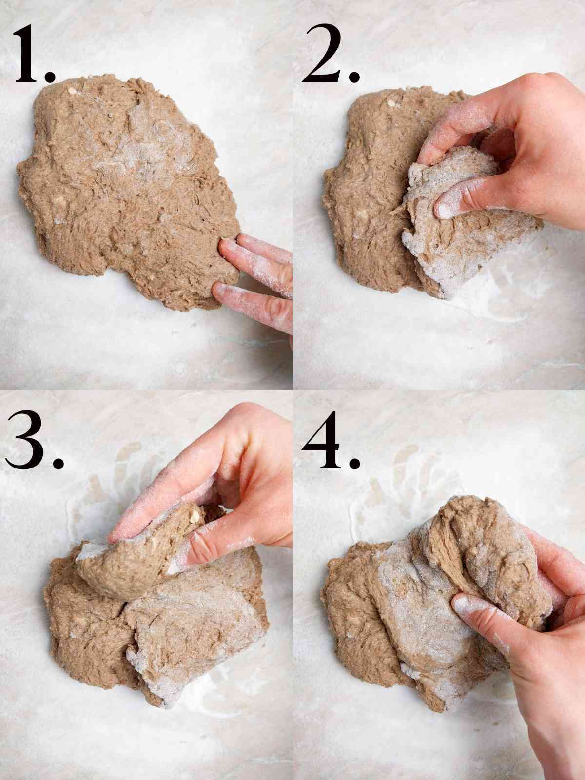 Shaping the dough into a ball.