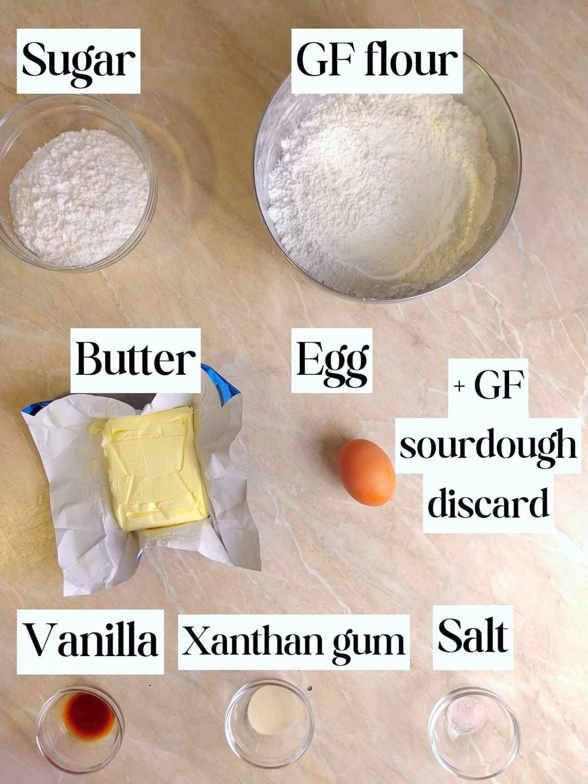 Ingredients on a kitchen counter.