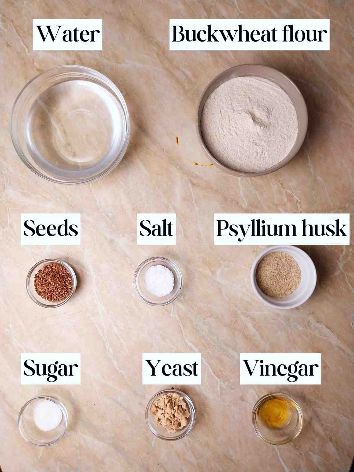 Ingredients on a kitchen counter.