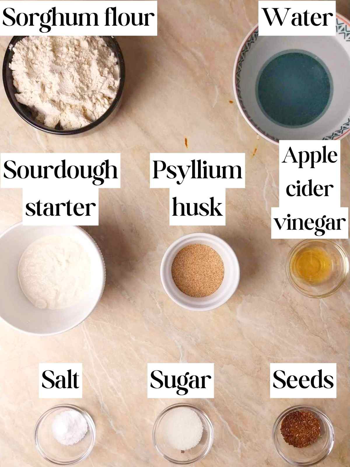 Ingredients on a kitchen table.