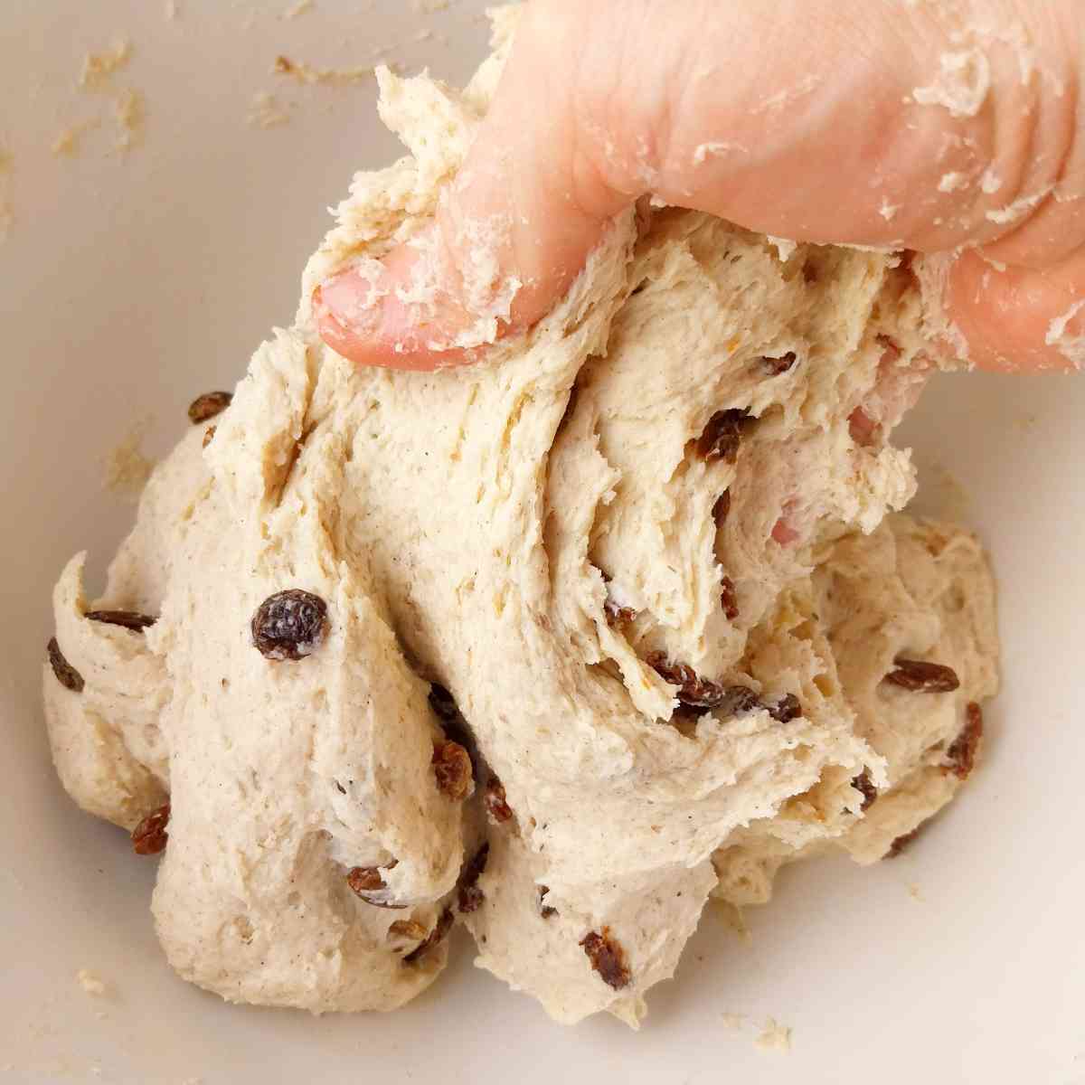 Mixed dough.
