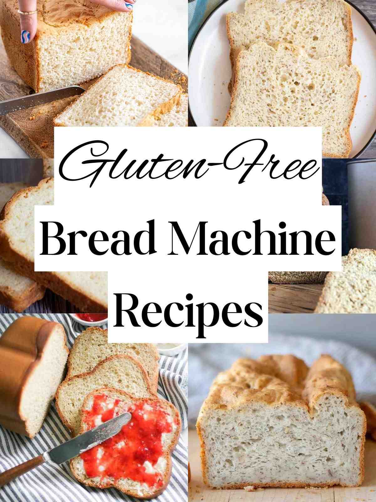 A collage with 6 bread pictures.