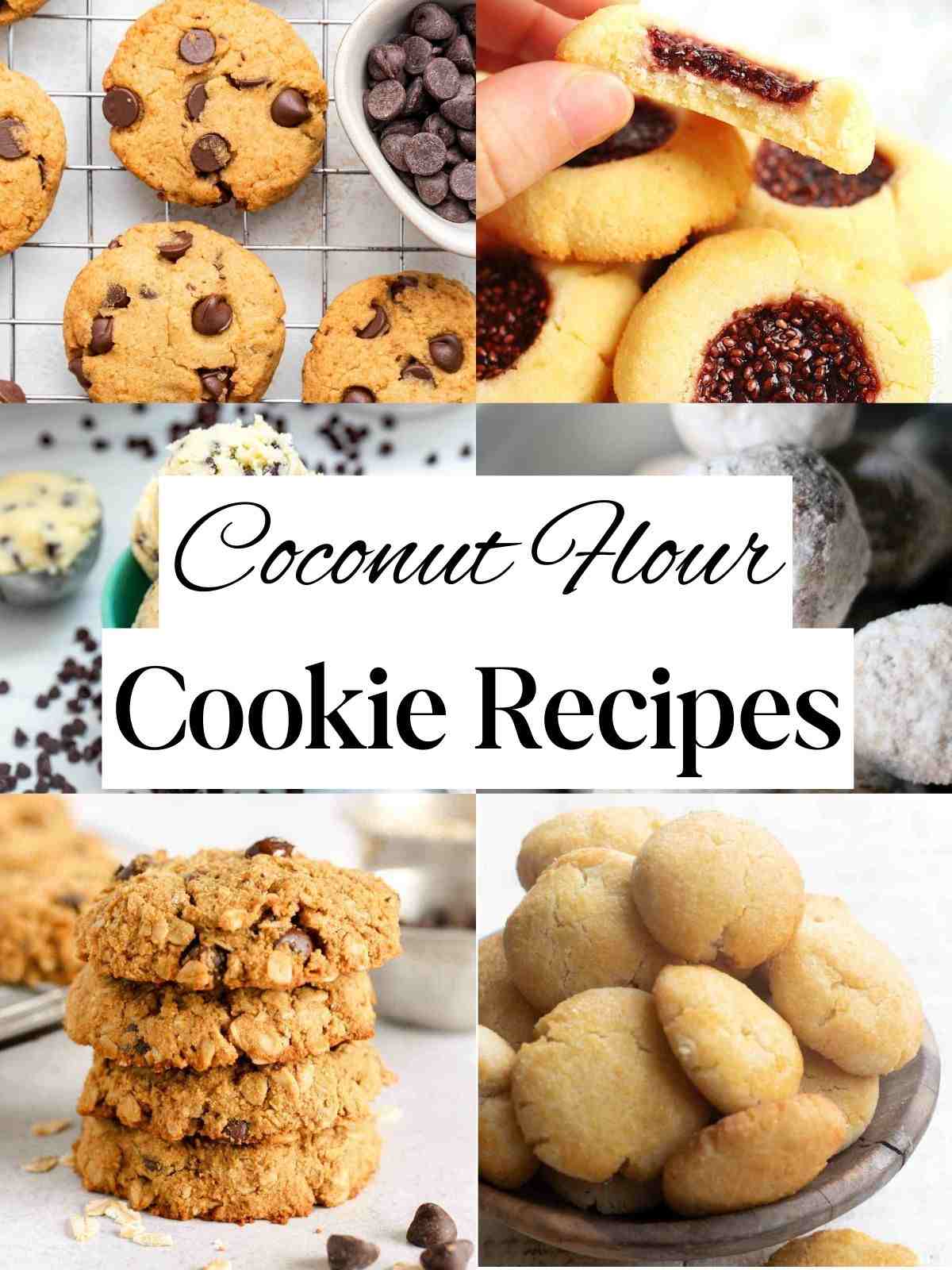 A collage of coconut flour cookies.