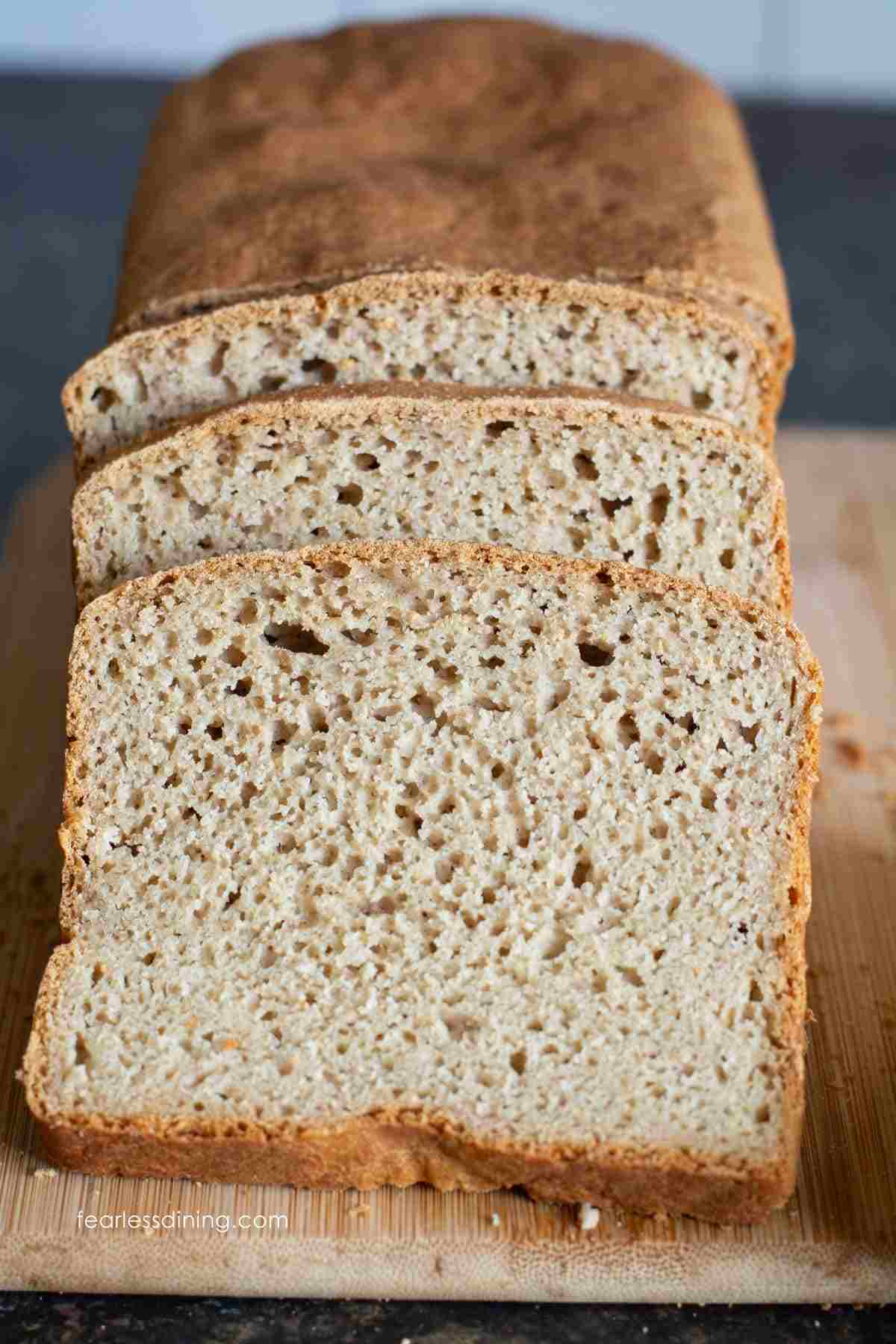 Slices of brown bread.