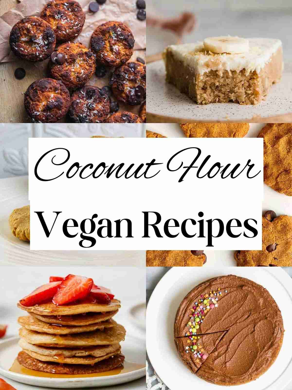 A collage of vegan coconut flour recipes.